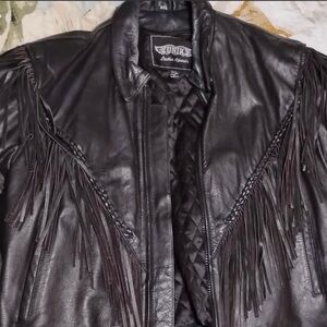 UNIK Black Fringe Jacket Size 3X